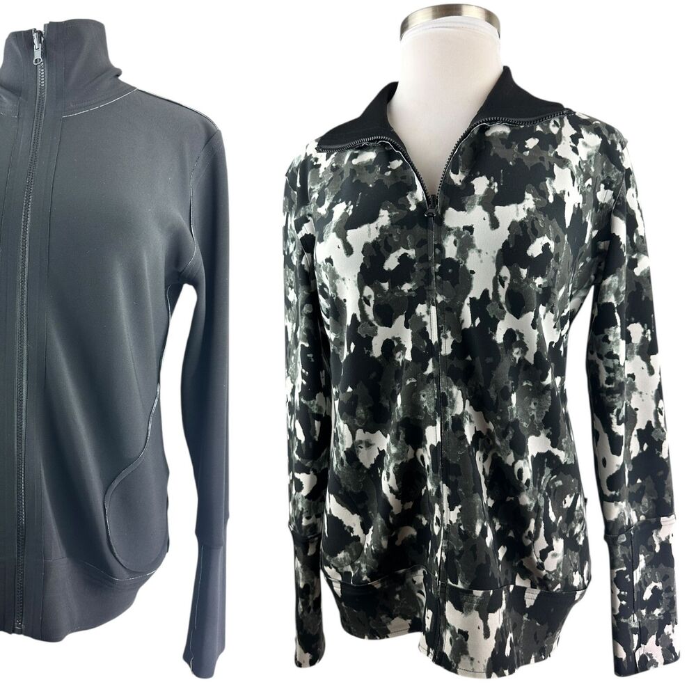 Norma Kamali Reversible Jacket Camo Pockets Full Zip Mock Neck Women's Large - Picture 2 of 16